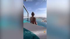 El vídeo de Courtois, junto a su novia, que muestra su habitación de lujo en Dubái