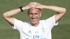 Zidane, durante un entrenamiento del Real Madrid.