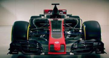 El nuevo VF-17 que conducirán los pilotos Romain Grosjean y Kevin Magnussen.