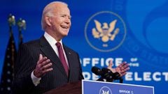 El presidente electo de Estados Unidos, Joe Biden, habla en Wilmington, Delaware, el 16 de diciembre de 2020.
