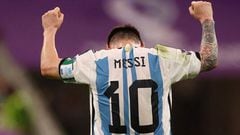 Messi festeja su gol ante M&eacute;xico.