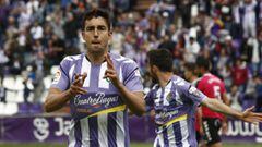Jaime Mata, celebrando un gol con el Valladolid. 
