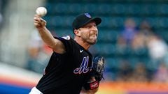 NEW YORK, NEW YORK - JULY 28: Max Scherzer #21 of the New York Mets pitches during the first inning against the Washington Nationals at Citi Field on July 28, 2023 in New York City.   Rich Schultz/Getty Images/AFP (Photo by Rich Schultz / GETTY IMAGES NORTH AMERICA / Getty Images via AFP)