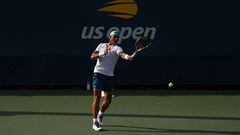 Rafael Nadal in a practice session at USTA Billie Jean King National Tennis Center on August 27, 2022.