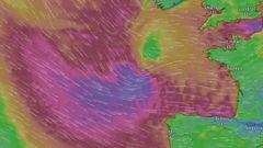Previsi&oacute;n de vientos de la borrasca Ciaran en Europa para el jueves 2 de noviembre del 2023. 