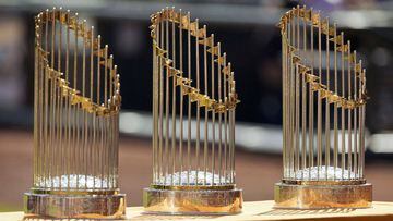 The World Series trophies
