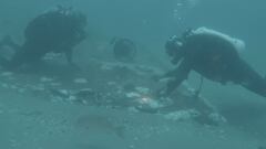 A team from Canal Historia filming a documentary in the Bermuda Triangle in search of a plane from World War II found wreckage from the Challenger shuttle.