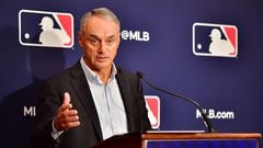 Comisionado de la MLB explica los requisitos para la mudanza de los Athletics== FOR NEWSPAPERS, INTERNET, TELCOS & TELEVISION USE ONLY ==