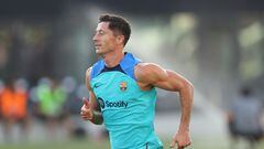 FORT LAUDERDALE, FL - JULY 19: Robert Lewandowski of FC Barcelona before the pre season friendly between Inter Miami and Barcelona at DRV PNK Stadium on July 19, 2022 in Fort Lauderdale, Florida. (Photo by James Williamson - AMA/Getty Images)