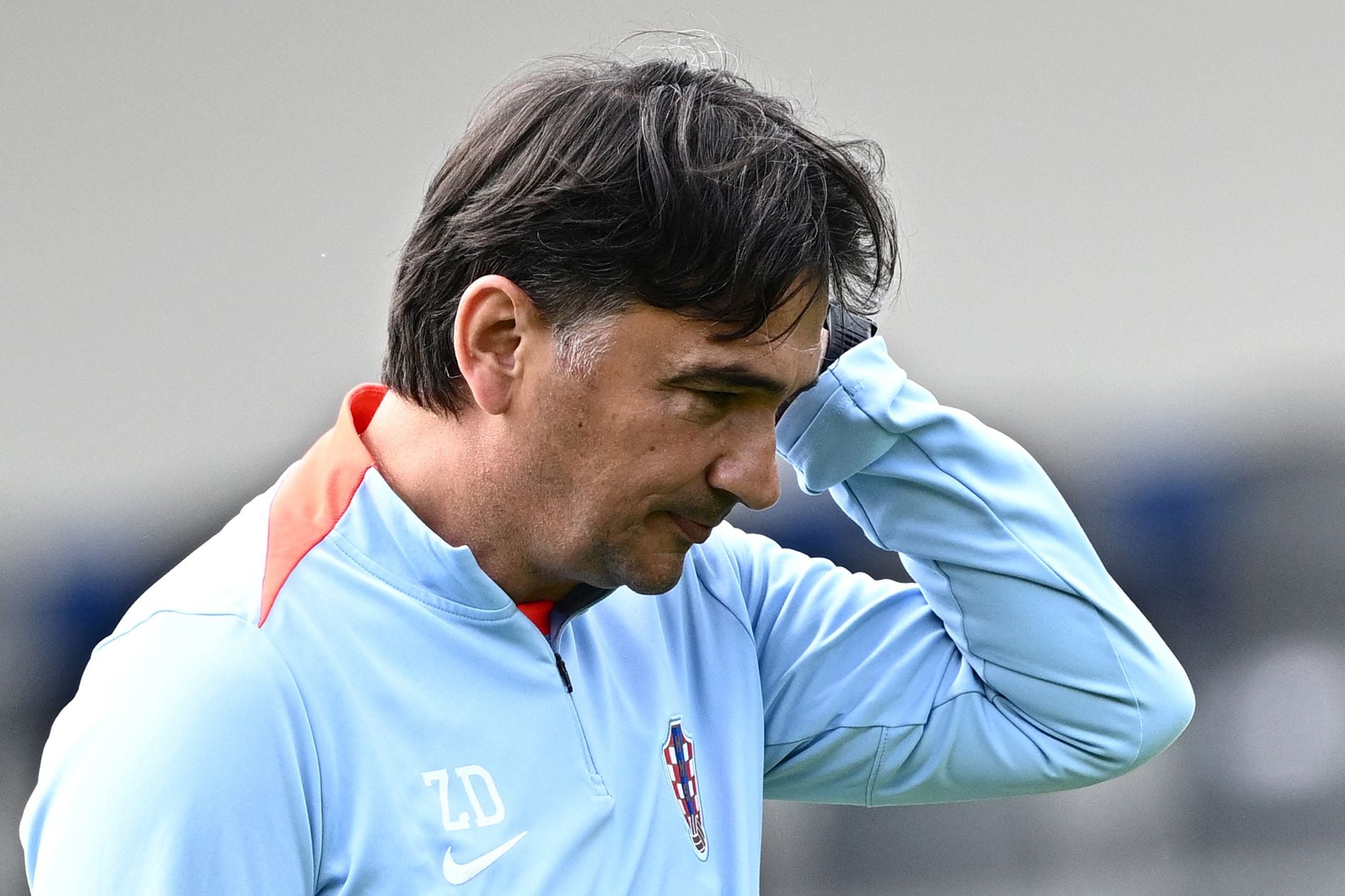 Croatia's head coach Zlatko Dalic supervises a MD-1 training session at the team's base camp in Neuruppin on June 23, 2024, on the eve of their UEFA Euro 2024 football match against Italy. (Photo by GABRIEL BOUYS / AFP)