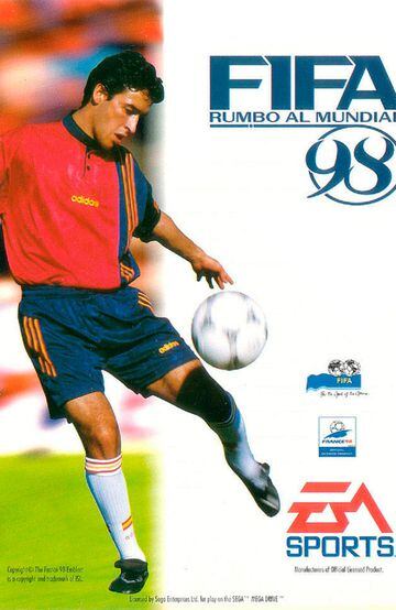 El muy querido jugador del Real Madrid, Raúl González Blanco, posó con la camiseta de la selección nacional para FIFA 98.