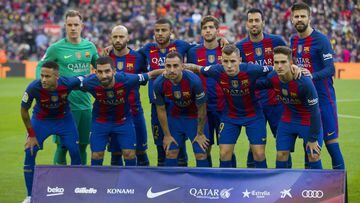 El once del Barcelona. 