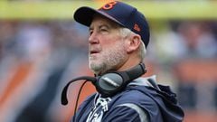 CHICAGO, IL - OCTOBER 22: Head coach John Fox of the Chicago Bears watches as his team takes on the Carolina Panthers at Soldier Field on October 22, 2017 in Chicago, Illinois. The Bears defeated the Panthers 17-3.   Jonathan Daniel/Getty Images/AFP == FOR NEWSPAPERS, INTERNET, TELCOS &amp; TELEVISION USE ONLY ==