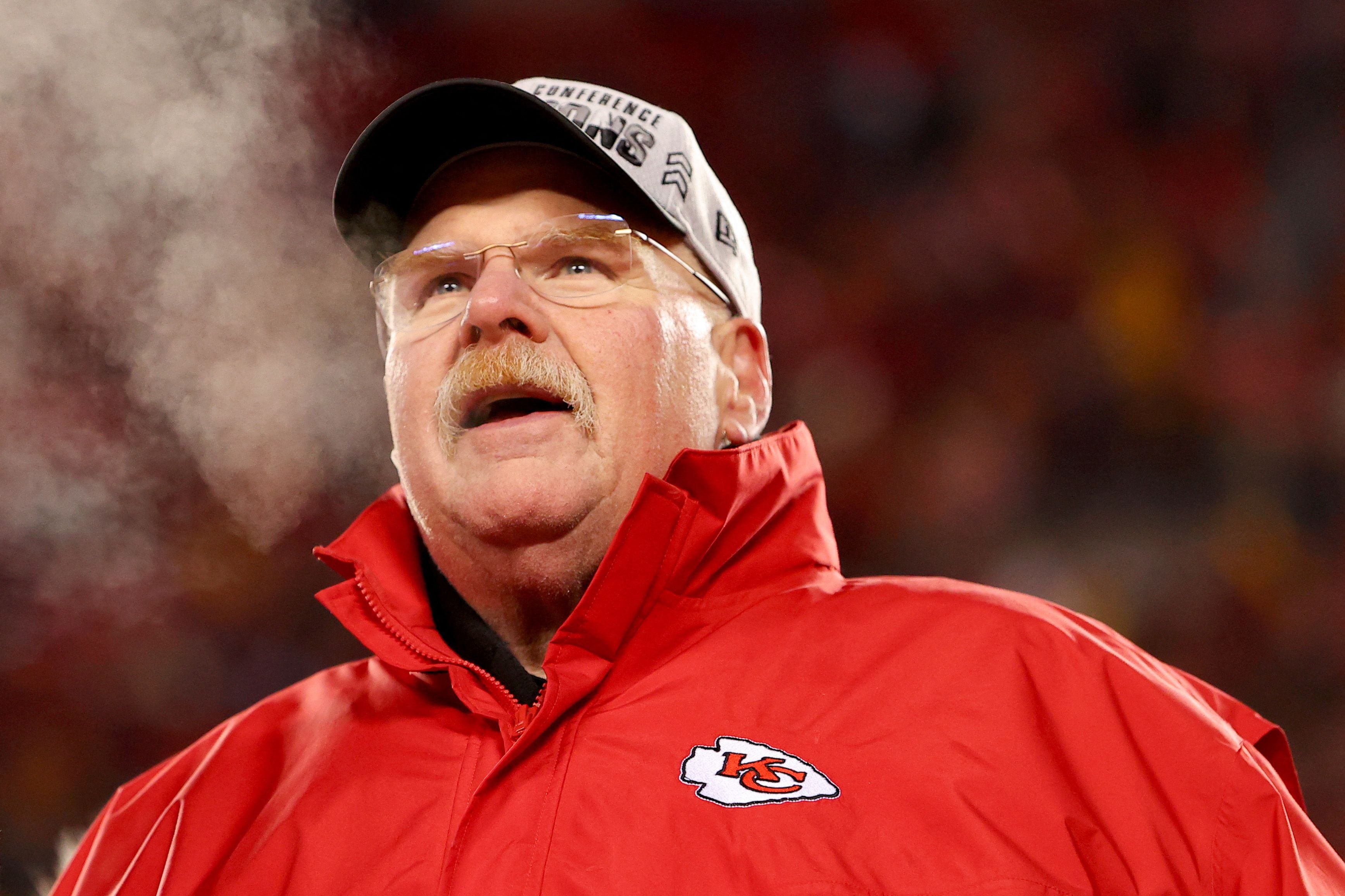 Referee Carl Cheffers (51) walks into position before a kickoff during the  NFL Super Bowl 57 football game between the Philadelphia Eagles and the  Kansas City Chiefs, Sunday, Feb. 12, 2023, in