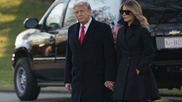 US President Donald Trump (left) with the first lady, Melania Trump.