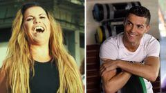 Katia Aveiro en el videoclip de su canción con DKB 'Acurrúcate' y su hermano Cristiano Ronaldo.