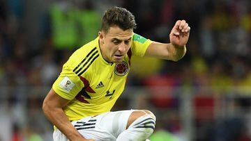 Colombia&#039;s defender Santiago Arias in action during the Russia 2018 World Cup round of 16 football match between Colombia and England at the Spartak Stadium in Moscow on July 3, 2018. / AFP PHOTO / YURI CORTEZ / RESTRICTED TO EDITORIAL USE - NO MOBILE PUSH ALERTS/DOWNLOADS