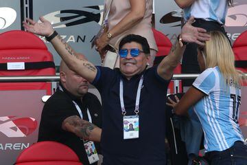 Diego Armando Maradona en el Kazán Arena. 