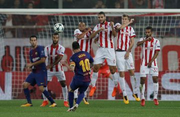 Lionel Messi's free kick.