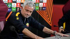 Rome (Italy), 25/05/2023.- AS Roma head coach Jose Mourinho attends a press conference at Roma's headquarters in Trigoria, Rome, Italy 25 May 2023, during the club's Media Day in relation to the UEFA Europa League final. AS Roma will face Sevilla FC on 31 May in the UEFA Europa League final in Budapest. (Italia, Roma) EFE/EPA/Riccardo Antimiani
