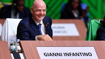 KIGALI, RWANDA - MARCH 16: Gianni Infantino, President of FIFA speaks during the 73rd FIFA Congress 2023 on March 16, 2023 in Kigali, Rwanda. (Photo by Tom Dulat - FIFA/FIFA via Getty Images)