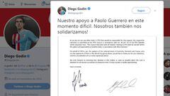 Diego Godín and Luis Suárez declare support for Paolo Guerrero