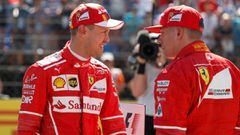 Vettel y Raikkonen tras la clasificación del GP de Hungría.