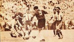 Foto del partido en que Chile gole&oacute; 6-1 a Panam&aacute; por el Panamericano de 1952.