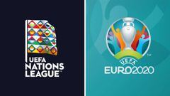 Logos de la UEFA Nations League y de la Eurocopa 2020.