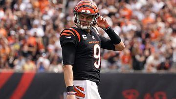 CINCINNATI, OHIO - SEPTEMBER 17: Joe Burrow #9 of the Cincinnati Bengals looks on during the second quarter in the game against the Baltimore Ravens at Paycor Stadium on September 17, 2023 in Cincinnati, Ohio.   Dylan Buell/Getty Images/AFP (Photo by Dylan Buell / GETTY IMAGES NORTH AMERICA / Getty Images via AFP)