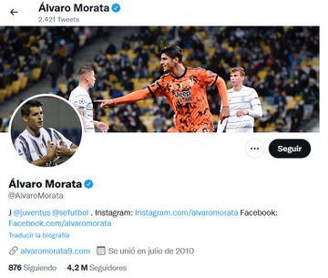 Descripción de la biografía de Twitter de Morata.