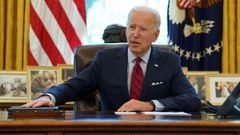 FILE PHOTO: U.S. President Joe Biden speaks before signing executive orders strengthening access to affordable healthcare at the White House in Washington, U.S., January 28, 2021. REUTERS/Kevin Lamarque/File Photo