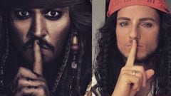 El futbolista Ivan Rakitic transformado en Jack Sparrow, el personaje protagonista de la saga "Piratas del Caribe" que interpreta el actor Johnny Deep.
