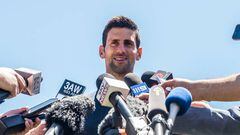 Novak Djokovic, ante los medios australianos.