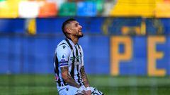 Udine (Italy), 05/03/2022.- Udinese's Roberto Pereyra reacts during the Italian Serie A soccer match between Udinese Calcio and UC Sampdoria in Udine, Italy, 05 March 2022. (Italia) EFE/EPA/ALESSIO MARINI
