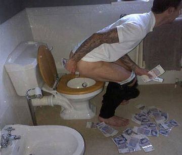 Liam Ridgewell was caught out wiping his backside with 20 pound notes in 2012