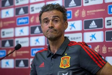 Luis Enrique speaks to the media after announcing his Spain squad yesterday.