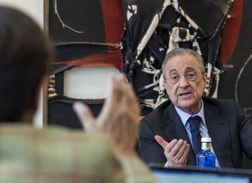 Florentino P&eacute;rez, presidente del Real Madrid, responde a las preguntas de Vicente Jim&eacute;nez, director de AS.