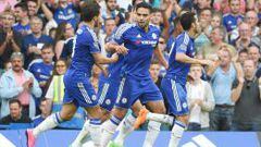 Falcao celebra su primer gol como jugador del Chelsea. 