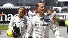 Michael Schumacher y Nico Rosberg como compa&ntilde;eros de Mercedes en 2012.