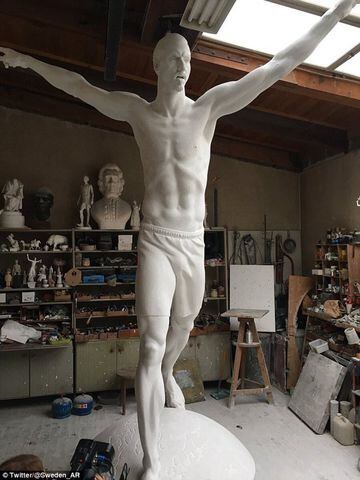 Zlatan Ibrahimovic supposedly went on on six-month diet before posing for this statue. 
