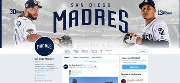 Cuenta oficial de los San Diego Padres en Twitter.