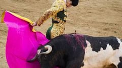 FILE - In this May 16, 2011 file photo, Spanish bullfighter Victor Barrio performs during a bullfight of the San Isidro&#039;s fair at the Las Ventas Bullring in Madrid.  The matador has been fatally gored in Spain during a bullfight in an eastern town &mdash; the first professional bullfighter to be killed in the ring in more than three decades.  The 29-year-old Barrio was pronounced dead late Saturday, July 9, 2016,  by a surgeon at the Teruel bullring. (AP Photo/Daniel Ochoa de Olza, File)