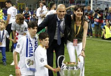 Zinedine Zidane and his family in Milan