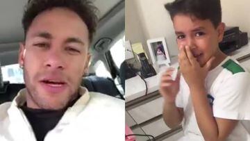 Neymar emociona al hijo de un futbolista fallecido por leucemia.