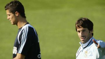 Cristiano Roanldo y Ruud Van Nistelrooy, durante su etapa en el Real Madrid.