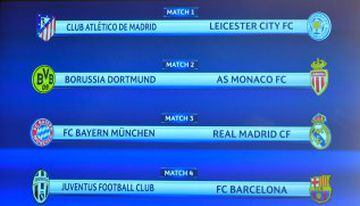 Estos son los enfrentamientos de la Champions League.