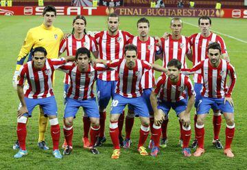 La alineación del Atlético en la final de la Europa League de 2012.