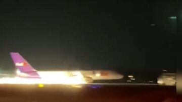 A FedEx plane crash landed and skidded off the runway at the Chattanooga Regional Airport after experiencing landing gear failure. No one was injured.