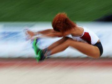 Taliyah Brooks in the heptathlon long jump